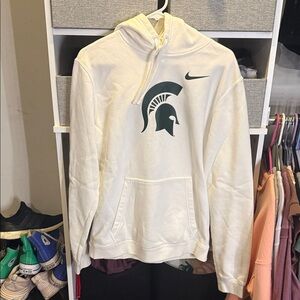Nike white Hoodie with Spartan logo